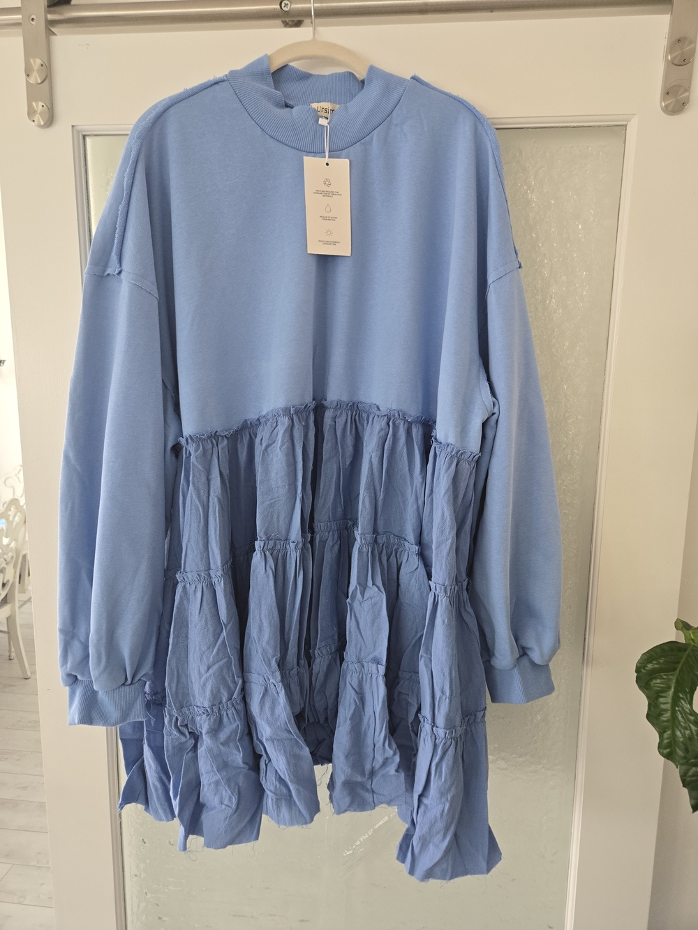 Women’s Light Blue Tiered Pullover Shirt